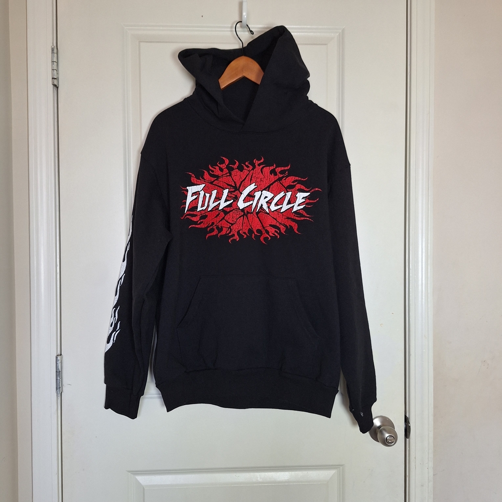FC Full Circle Flame Black Hoodie Sweatshirt Size L